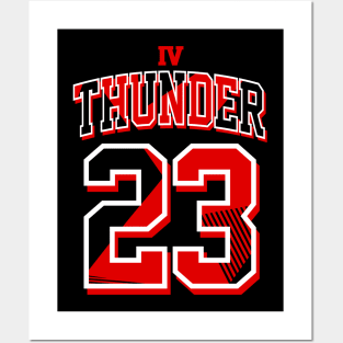 Thunder Red 4 Sneaker Art Black Posters and Art